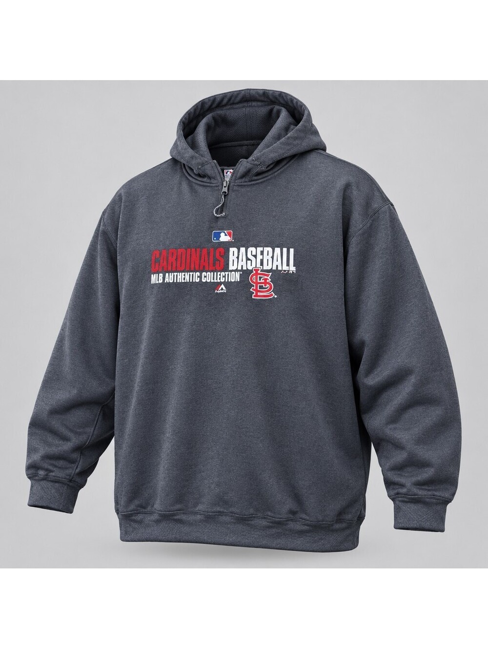 St Louis Cardinals 1/4 Zip Hoodie Mens 4X Gray Doug E Fresh Players Weekend 5104